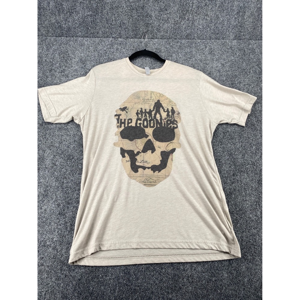 The Goonies Skull Treasure Map Graphic T-Shirt Mens Large Tan Short Sleeve Tee